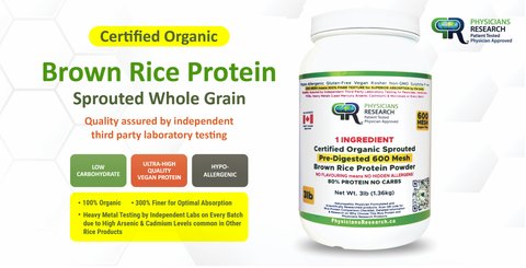 Rice Protein Organic Brown Rice Pre-Digested & Sprouted 600 Mesh 1.36kg (3lb)