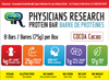 Physicians Research Protein Bar 75g CHOCOLATE High Protein 25g, Low Carb 4g, Vegan BOX of 8